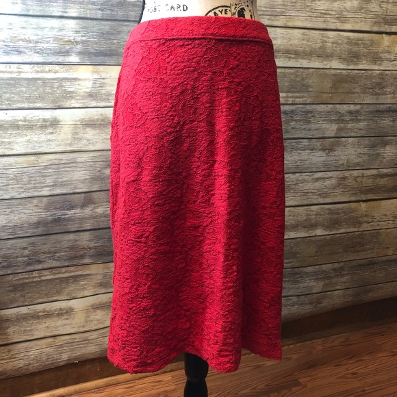 Anthropologie Dresses & Skirts - MAEVE Lace Alva Lace Pencil Skirt -Red XLarge